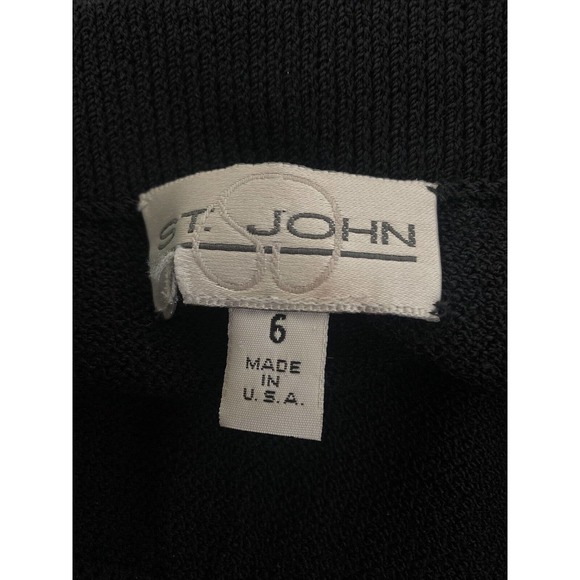 Vintage St John Santana Knit Skirt Pencil Straight Black Wool Elastic Wa… - Picture 5 of 5